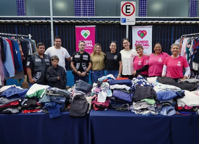 Fundo Social realiza Varal Solidário em Juquehy com apoio do Insanos Motoclube