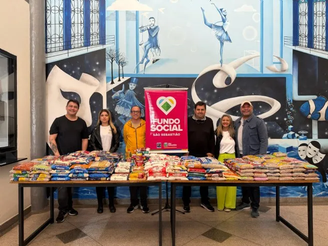 Fundo Social de São Sebastião recebe mais de 370 kg de alimentos arrecadados em eventos culturais no Teatro Municipal