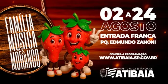 Último final de semana do “Festival da Família, Música e Morango 2025” tem atrações para todas as idades