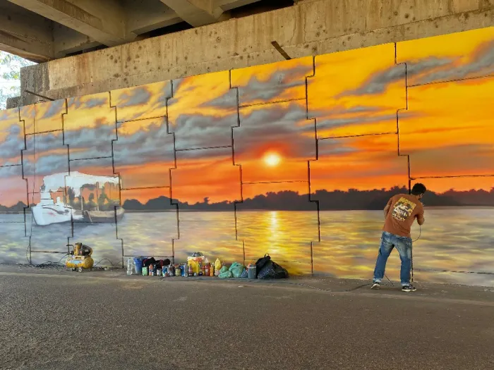 Cidade: Com produção do artista visual Jefferson Bosco, túnel da Folha 33 ganha mais cor e vida