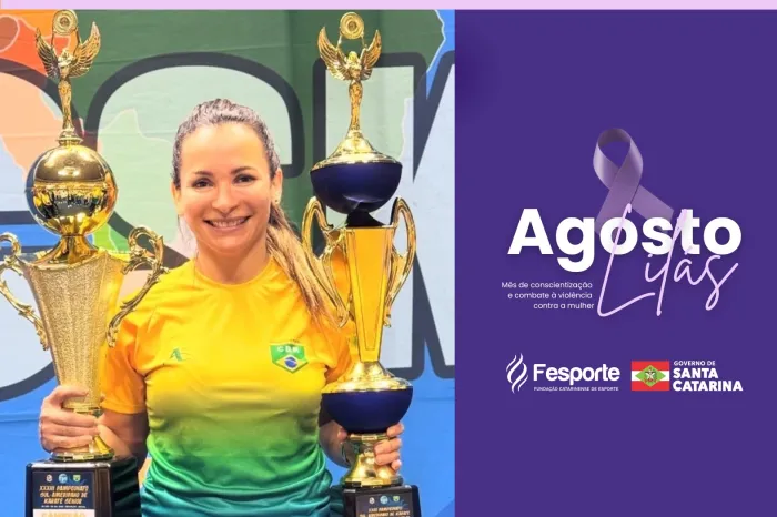 Ex-atleta de Karetê ressalta a importância da campanha Agosto Lilás no esporte de Santa Catarina