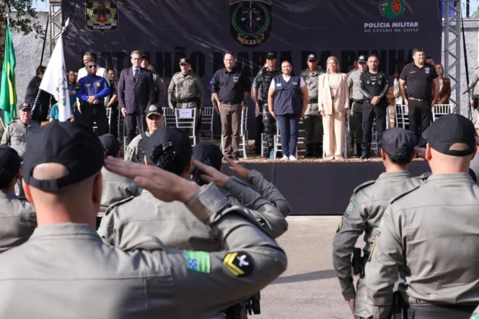 Cerimônia na nova sede do Batalhão Maria da Penha, no Jardim Europa, em Goiânia, contou com a participação da cúpula da área de segurança pública, lideranças políticas, representantes de entidades e policiais (Fotos: SSP-GO)