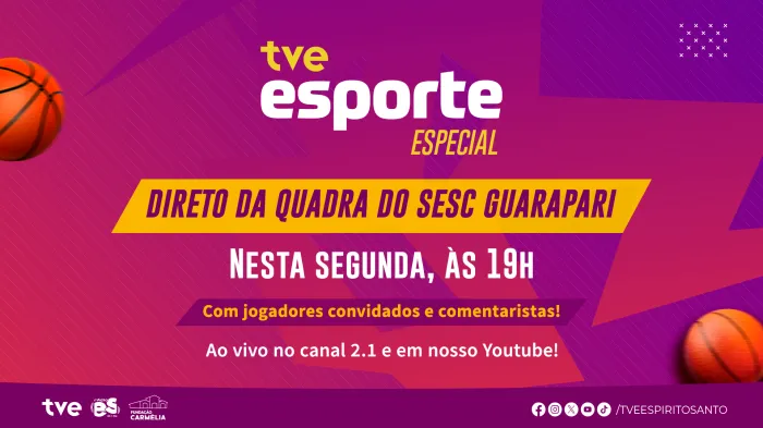 TVE Esporte especial com a Seleção Brasileira de Basquete, direto de Guarapari