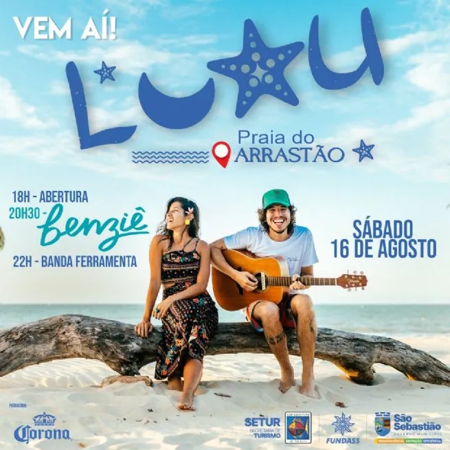 Benziê e Banda Ferramenta são atrações no Luau Arrastão deste sábado