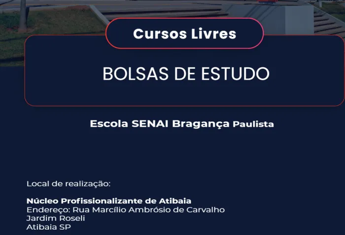 Cursos profissionalizantes gratuitos estão com inscrições abertas em Atibaia