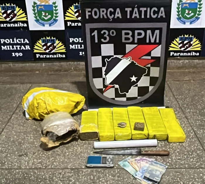 Polícia Militar apreende mais de 5 kg de drogas e prende homem por tráfico em Paranaíba