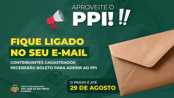 Contribuintes cadastrados receberão boleto para aderir ao PPI