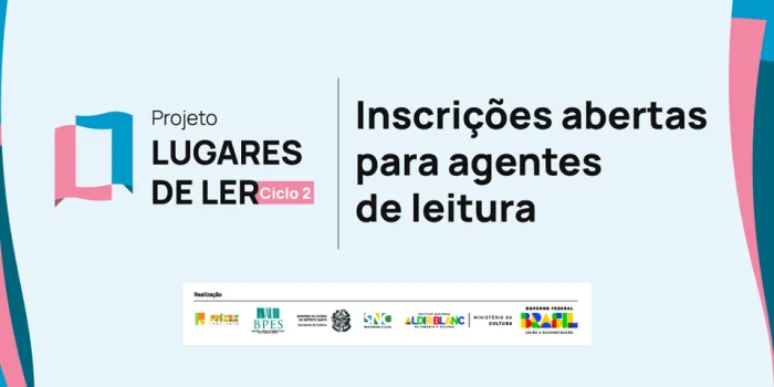 Inscrições abertas para seleção de Agentes de Leitura do Projeto Lugares de Ler