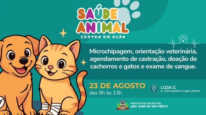 Saúde Animal acontece no Centro neste sábado, 23/8