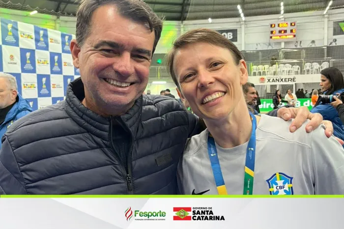 Presidente da Fesporte acompanha final do Torneio Internacional de Futsal Feminino em Xanxerê