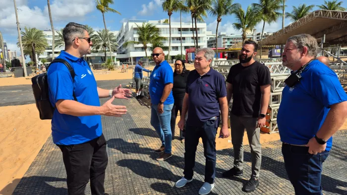 Sejel inspeciona montagem da arena Paraíba World Beach Games