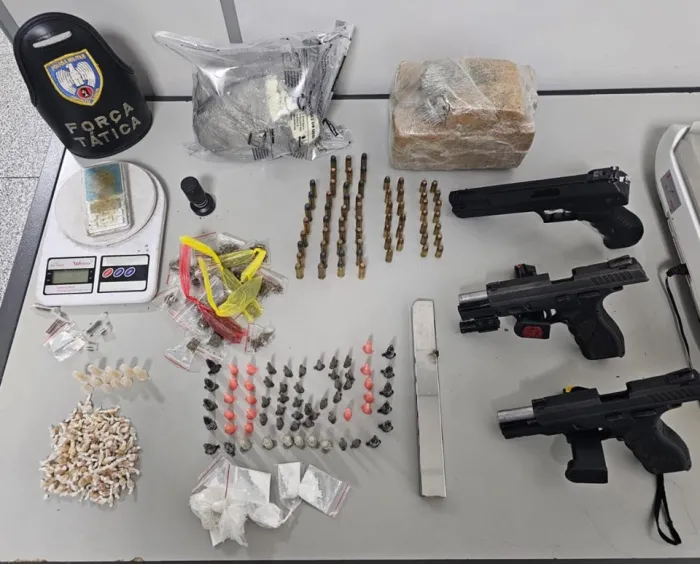 Força Tática do 6ºBPM apreende arma e drogas na Serra