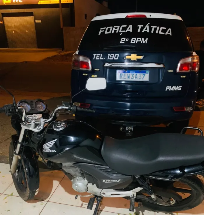 Polícia Militar em Três Lagoas recupera motocicleta