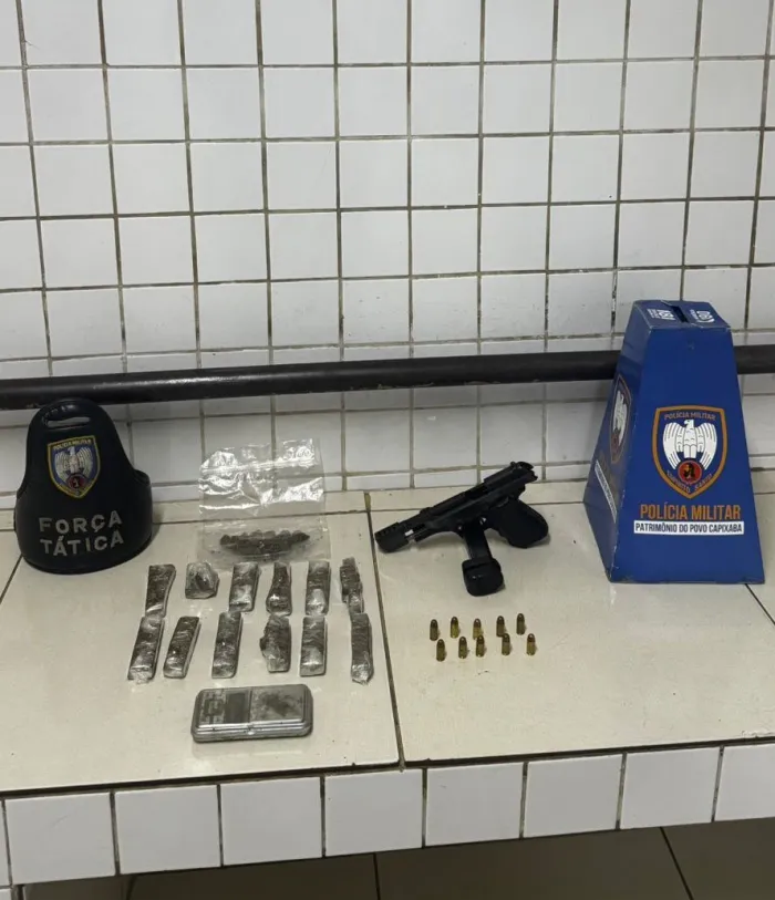 PM realiza apreensão de drogas e arma de fogo na Serra