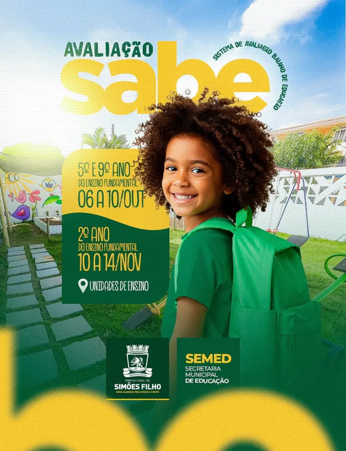 Simões Filho realiza Avaliação SABE para alunos do 2º, 5º e 9º ano