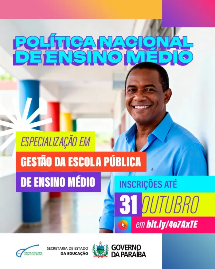 Gestores da rede pública estadual têm até dia 31 para se inscrever na especialização em Gestão da Escola Pública de Ensino Médio