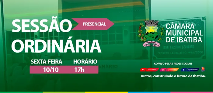 Câmara Municipal realiza 15ª Sessão Ordinária nesta sexta-feira (10)