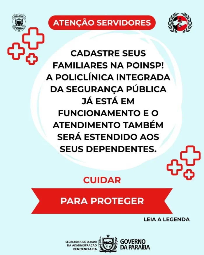 POINSP: Servidores da Seap/PB têm saúde e bem-estar estendidos à família
