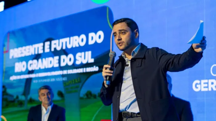 Gabriel Souza participou do Fórum Multissetorial Botucaraí, onde destacou as transformações do Estado -Foto: João Pedro Rodrigues/Secom