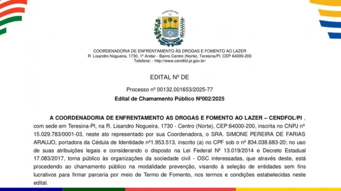 CENDFOL lança edital para seleção de OSCs voltadas à prevenção do uso abusivo de álcool e outras drogas