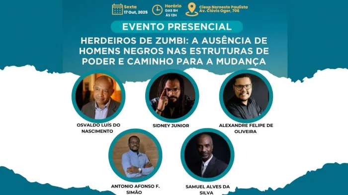 Evento discute a ausência de homens negros nas estruturas de poder