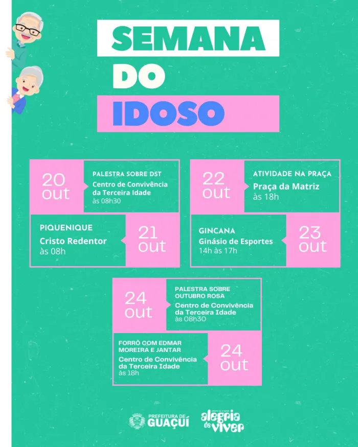 GUAÇUÍ CELEBRA A SEMANA DO IDOSO COM ATIVIDADES ESPECIAIS E MOMENTOS DE CONFRATERNIZAÇÃO