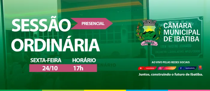 Câmara Municipal convoca vereadores para 16ª Sessão Ordinária