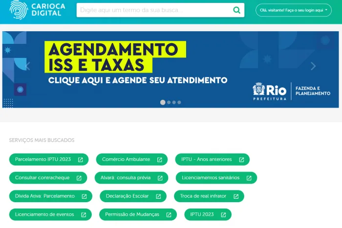 O site Carioca Digital é o portal de serviços da Prefeitura do Rio - Reprodução