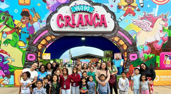 Crianças de instituições sociais participam de tarde especial na Vila da Criança