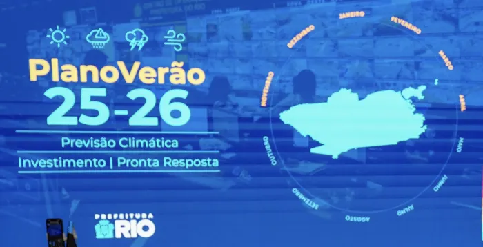 O Plano Verão 25/26 foi apresentado em entrevista coleta nesta quinta-feira - Rafael Catarcione/Prefeitura do Rio