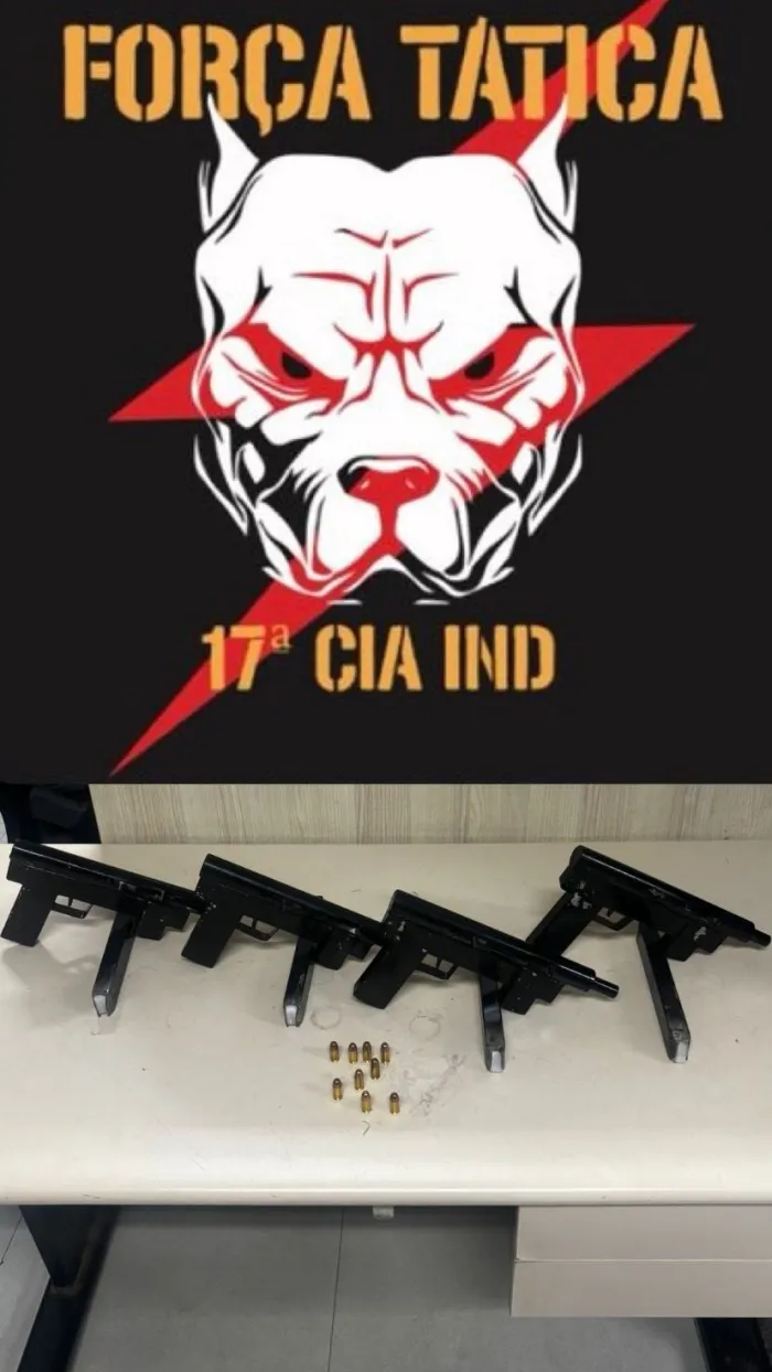 Força Tática da 17ª CIA IND apreendem quatro submetralhadoras em Vila Velha