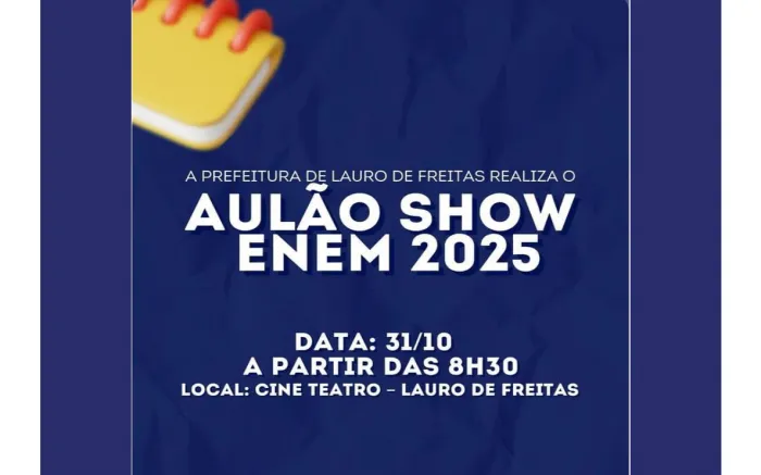 Lauro de Freitas terá aulão gratuito de preparação para o ENEM 2025