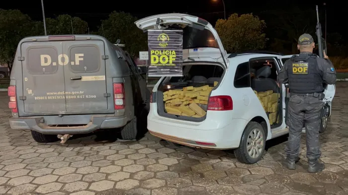 DOF apreende mais de 600 quilos de drogas em carro furtado em Santa Catarina