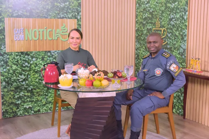 A apresentadora Elda Borges recebeu o major Raimundo Berredo Neto no Café desta sexta-feira