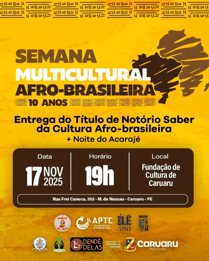 Caruaru celebra a Semana Multicultural Afro-Brasileira com homenagens, gastronomia e exposição fotográfica