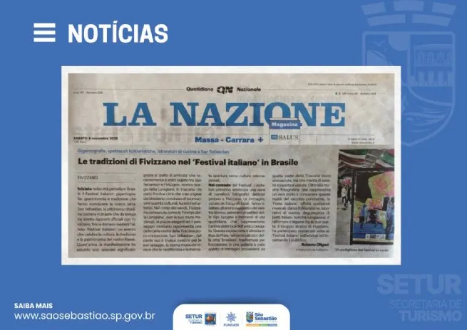 Festival Italiano de São Sebastião ganha destaque em jornal italiano