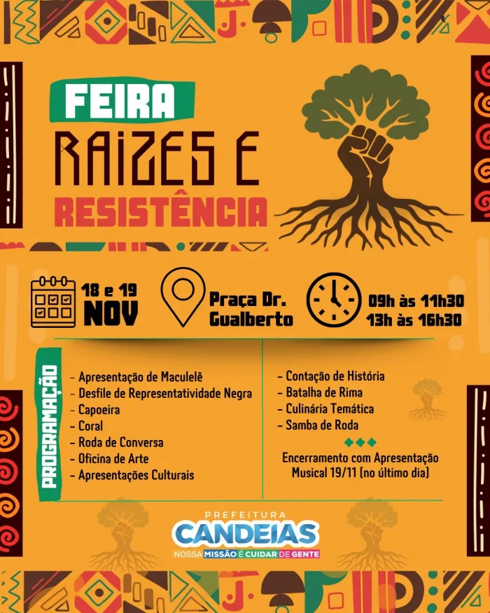 Raízes e Resistência: Prefeitura realiza programação especial em homenagem à consciência negra