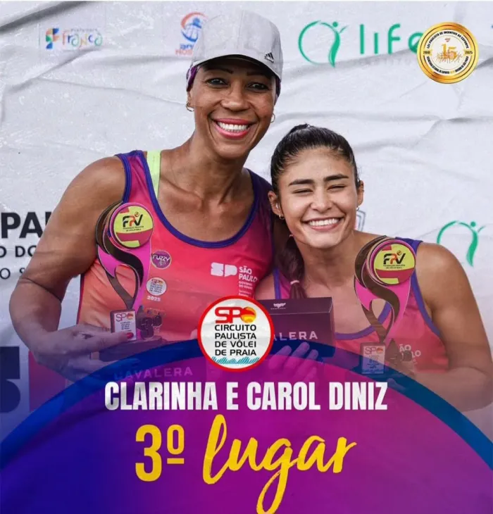 Dupla de Araçatuba conquista pódio no Circuito Paulista de Vôlei de Praia