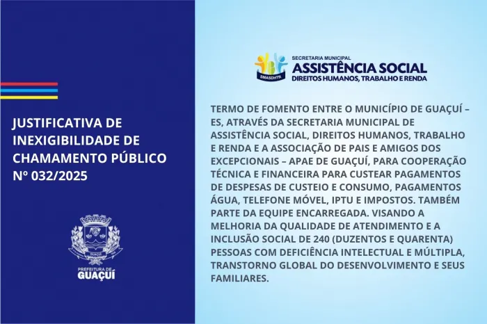 JUSTIFICATIVA DE INEXIGIBILIDADE DE CHAMAMENTO PÚBLICO Nº 032/2025