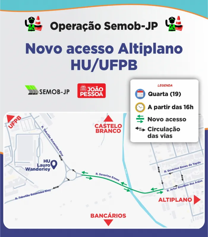 Novo acesso entre o bairro do Altiplano e UFPB será liberado nesta quarta-feira