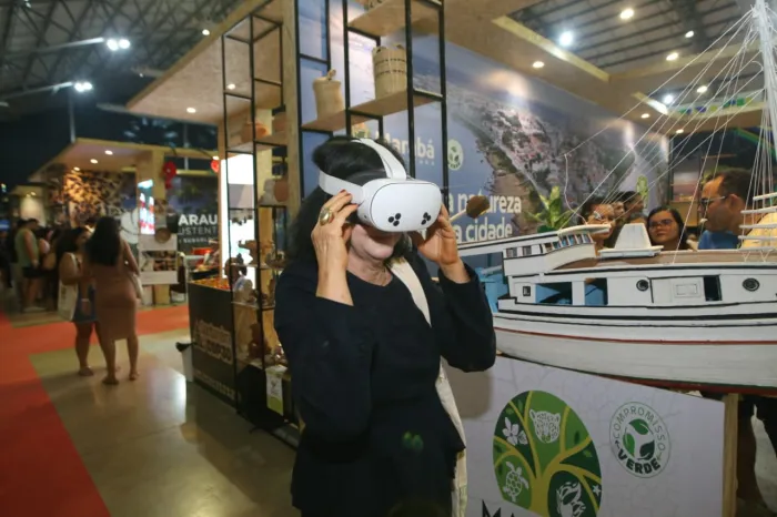 COP 30: Óculos de realidade virtual atraem visitantes e são a grande atração do estande de Marabá no Pavilhão Pará – Municípios