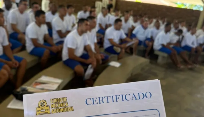 Sejus entrega mais de 150 certificados de cursos profissionalizantes a reeducandos da Colônia Agrícola Major César Oliveira