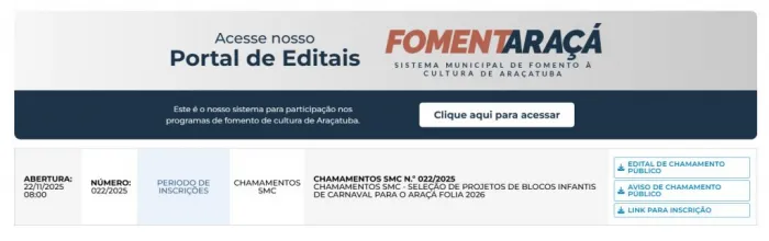 Secretaria de Cultura de Araçatuba abre inscrições para blocos infantis comporem o Araçá Folia 2026