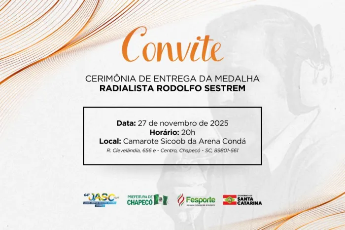 Fesporte entrega Medalha Radialista Rodolfo Sestrem nesta quinta-feira em Chapecó