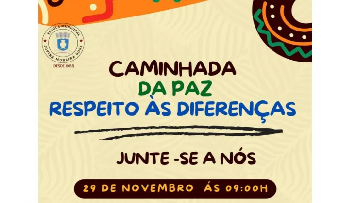 Caminhada da Paz acontece neste sábado (29) e mobiliza a comunidade escolar