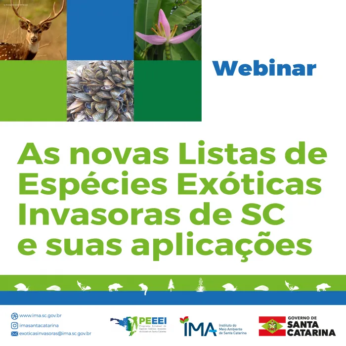 IMA promove webinar sobre as novas listas de espécies exóticas invasoras de SC e suas aplicações