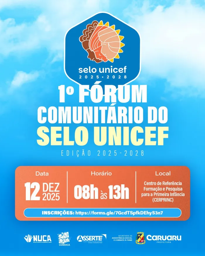 Caruaru promoverá Fórum do Selo UNICEF para fortalecer políticas voltadas à infância e adolescência