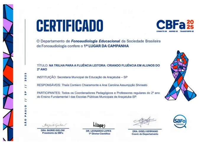 Araçatuba recebe reconhecimento nacional por projeto de Fluência Leitora