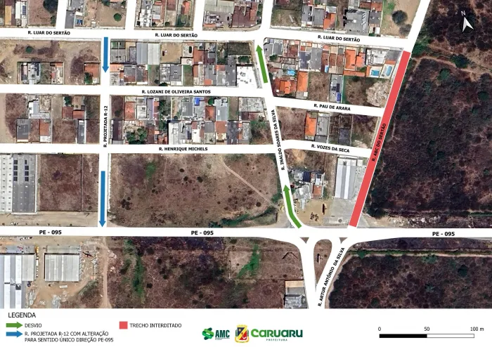 AMC informa mudança temporária no acesso ao bairro Luiz Gonzaga a partir de quarta-feira (17)