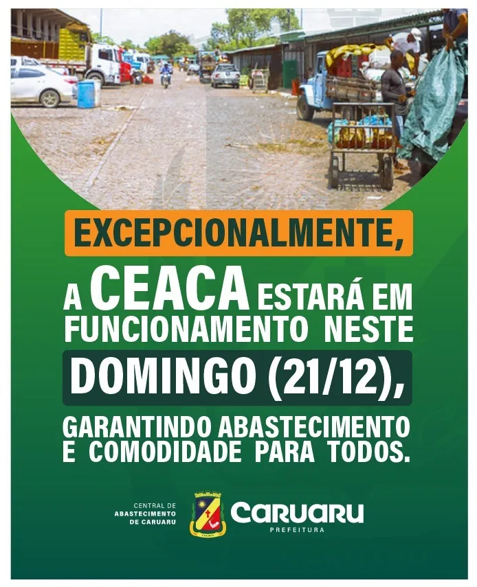Ceaca abre neste domingo (21) para facilitar compras de Natal